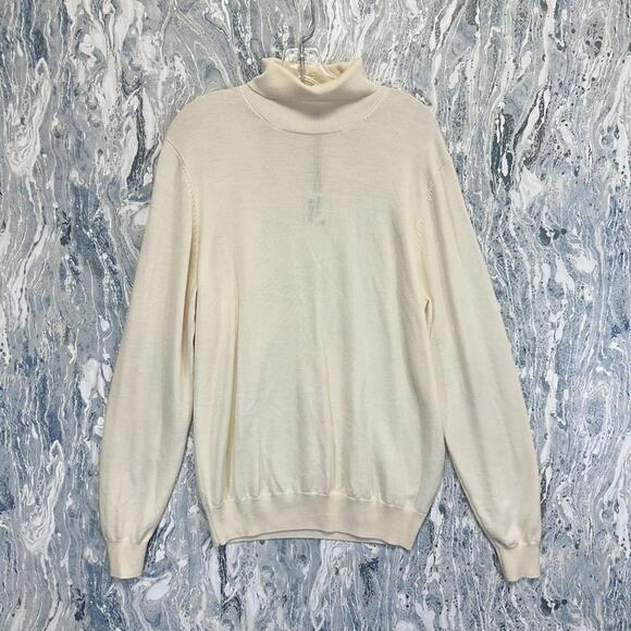 Suit Supply Fine Merino Wool Off White Turtleneck Sweater (L) - Picture 1 of 6